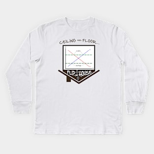 Flip the House - Economics, Price Ceiling/Floor graph, Econ Teacher tee Kids Long Sleeve T-Shirt